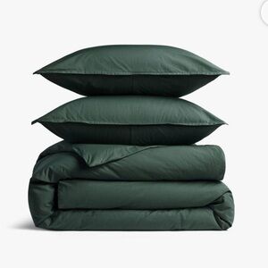 Parachute King/California King Casual Organic Cotton Duvet Cover Set Pine Green
